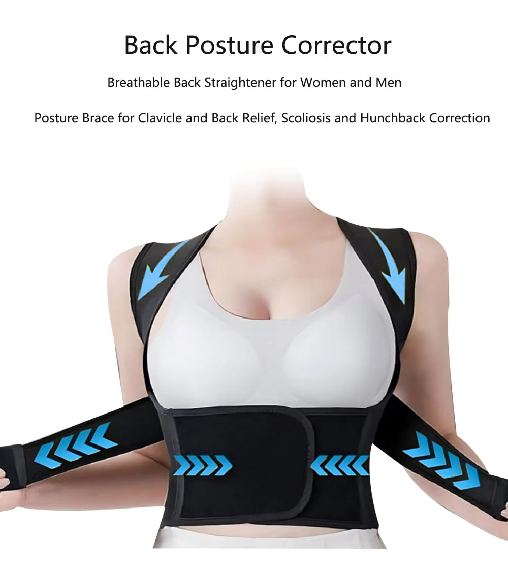 Neoprene Posture Corrector Belt For Men & Women | Shoulder, Back Support Belt | Back Straightener Brace For Spine & Body Posture Correction | Clavicle Support | Universal Size